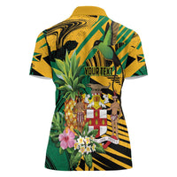 Personalized Jamaica Red-billed Streamertail Women Polo Shirt Pineapple Tropical Style - Wonder Print Shop