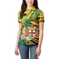 Personalized Jamaica Red-billed Streamertail Women Polo Shirt Pineapple Tropical Style - Wonder Print Shop