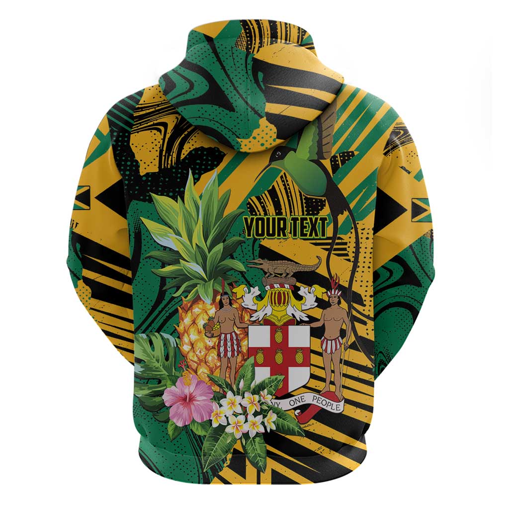 Personalized Jamaica Red-billed Streamertail Zip Hoodie Pineapple Tropical Style - Wonder Print Shop