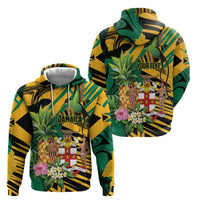 Personalized Jamaica Red-billed Streamertail Zip Hoodie Pineapple Tropical Style - Wonder Print Shop