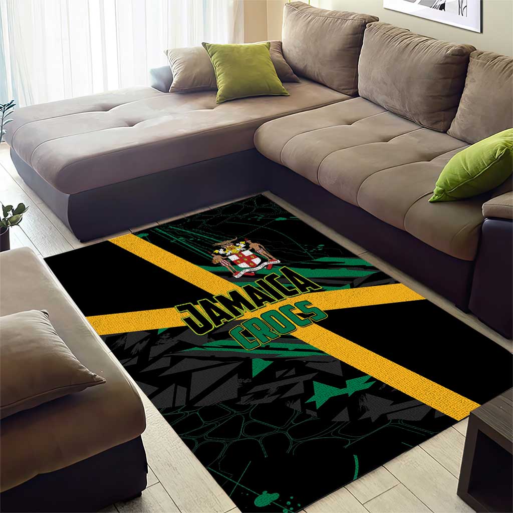Rugby Jamaica Crocs Area Rug Cool Runnings on Grass - Wonder Print Shop