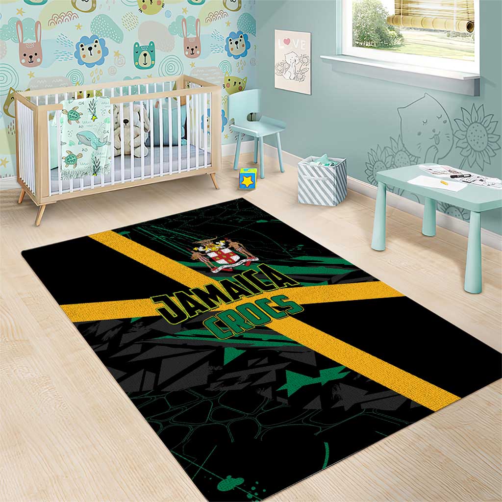 Rugby Jamaica Crocs Area Rug Cool Runnings on Grass - Wonder Print Shop