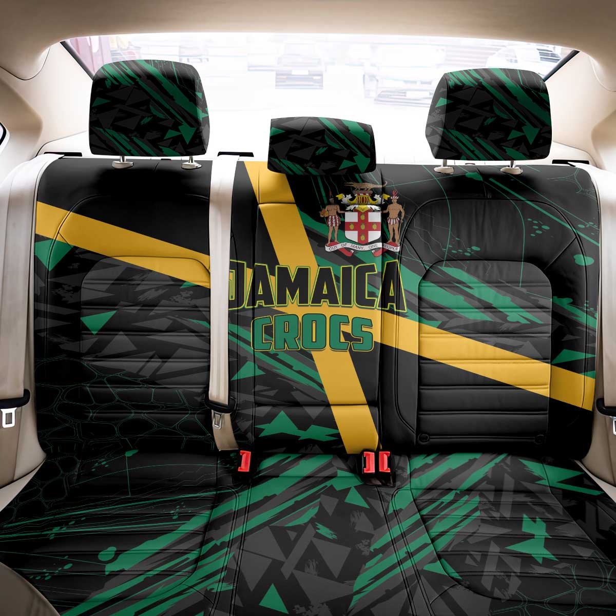 Rugby Jamaica Crocs Back Car Seat Cover Cool Runnings on Grass - Wonder Print Shop