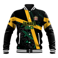 Custom Rugby Jamaica Crocs Baseball Jacket Cool Runnings on Grass - Wonder Print Shop