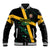 Custom Rugby Jamaica Crocs Baseball Jacket Cool Runnings on Grass - Wonder Print Shop