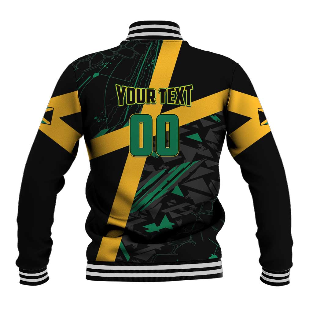 Custom Rugby Jamaica Crocs Baseball Jacket Cool Runnings on Grass - Wonder Print Shop