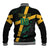 Custom Rugby Jamaica Crocs Baseball Jacket Cool Runnings on Grass - Wonder Print Shop