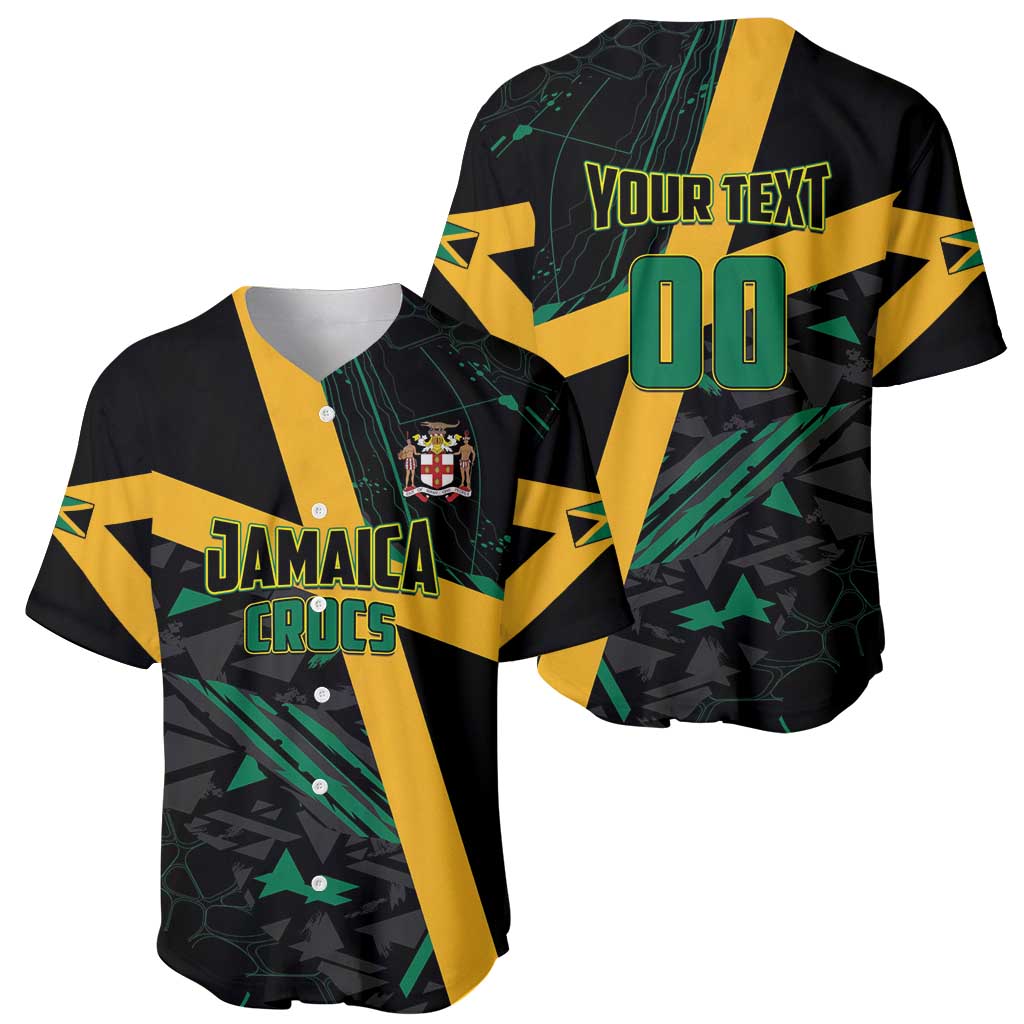 Custom Rugby Jamaica Crocs Baseball Jersey Cool Runnings on Grass - Wonder Print Shop