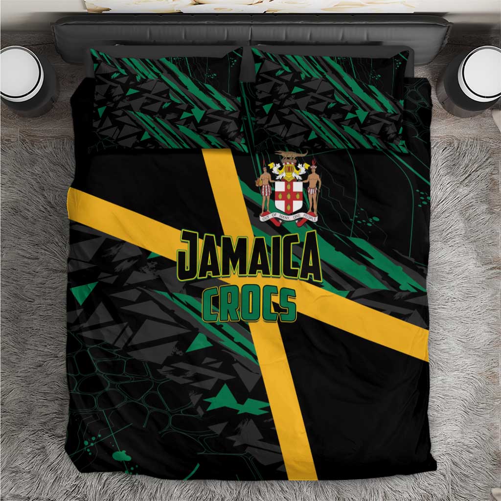 Rugby Jamaica Crocs Bedding Set Cool Runnings on Grass - Wonder Print Shop