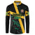 Custom Rugby Jamaica Crocs Button Sweatshirt Cool Runnings on Grass - Wonder Print Shop