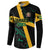 Custom Rugby Jamaica Crocs Button Sweatshirt Cool Runnings on Grass - Wonder Print Shop