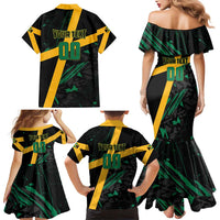 Custom Rugby Jamaica Crocs Family Matching Mermaid Dress and Hawaiian Shirt Cool Runnings on Grass - Wonder Print Shop