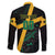 Custom Rugby Jamaica Crocs Family Matching Off The Shoulder Long Sleeve Dress and Hawaiian Shirt Cool Runnings on Grass - Wonder Print Shop