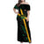 Custom Rugby Jamaica Crocs Family Matching Off Shoulder Maxi Dress and Hawaiian Shirt Cool Runnings on Grass - Wonder Print Shop