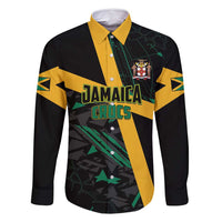 Custom Rugby Jamaica Crocs Family Matching Off Shoulder Short Dress and Hawaiian Shirt Cool Runnings on Grass - Wonder Print Shop