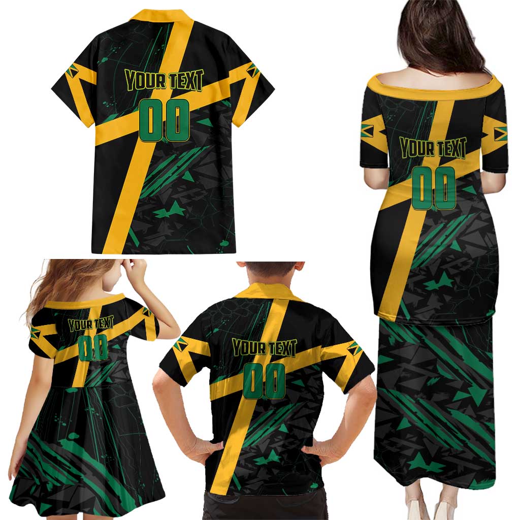 Custom Rugby Jamaica Crocs Family Matching Puletasi and Hawaiian Shirt Cool Runnings on Grass - Wonder Print Shop