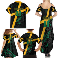 Custom Rugby Jamaica Crocs Family Matching Summer Maxi Dress and Hawaiian Shirt Cool Runnings on Grass - Wonder Print Shop
