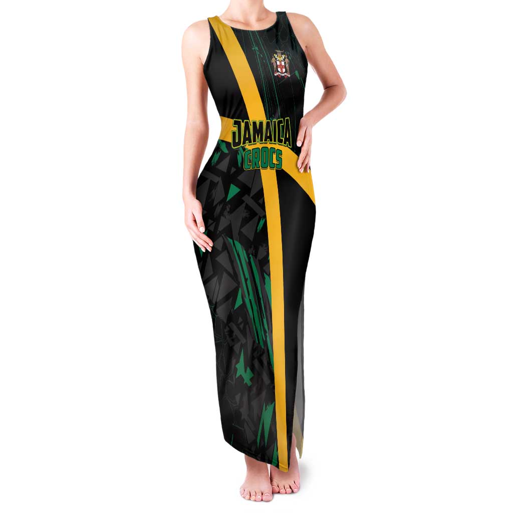 Custom Rugby Jamaica Crocs Family Matching Tank Maxi Dress and Hawaiian Shirt Cool Runnings on Grass - Wonder Print Shop