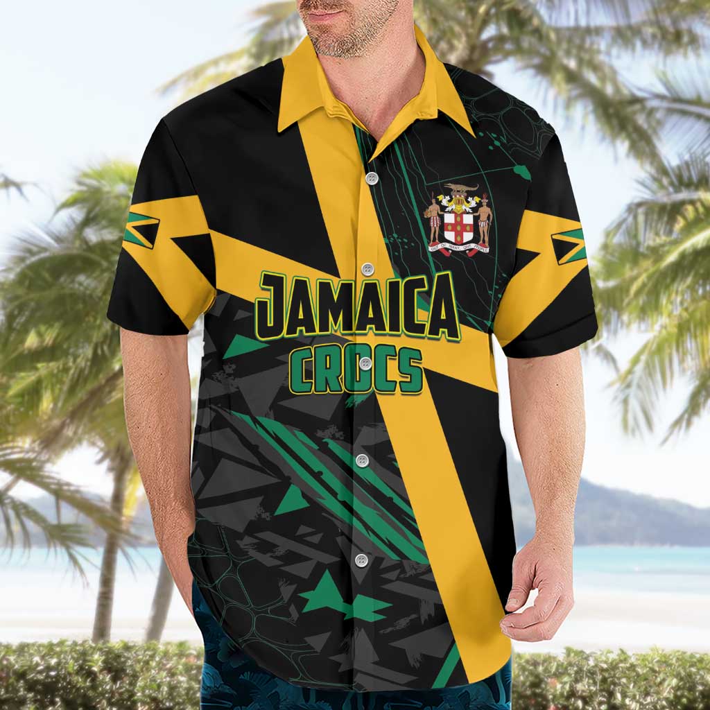 Custom Rugby Jamaica Crocs Hawaiian Shirt Cool Runnings on Grass - Wonder Print Shop