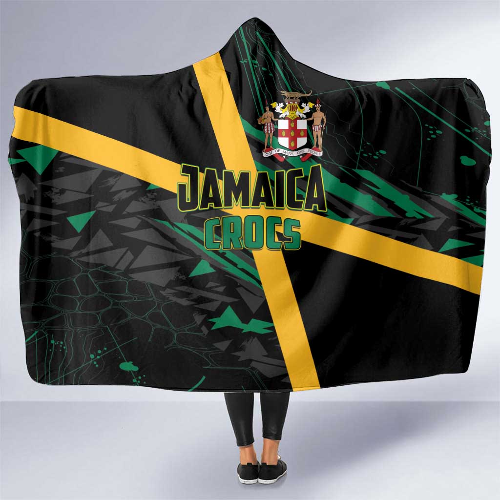 Rugby Jamaica Crocs Hooded Blanket Cool Runnings on Grass - Wonder Print Shop