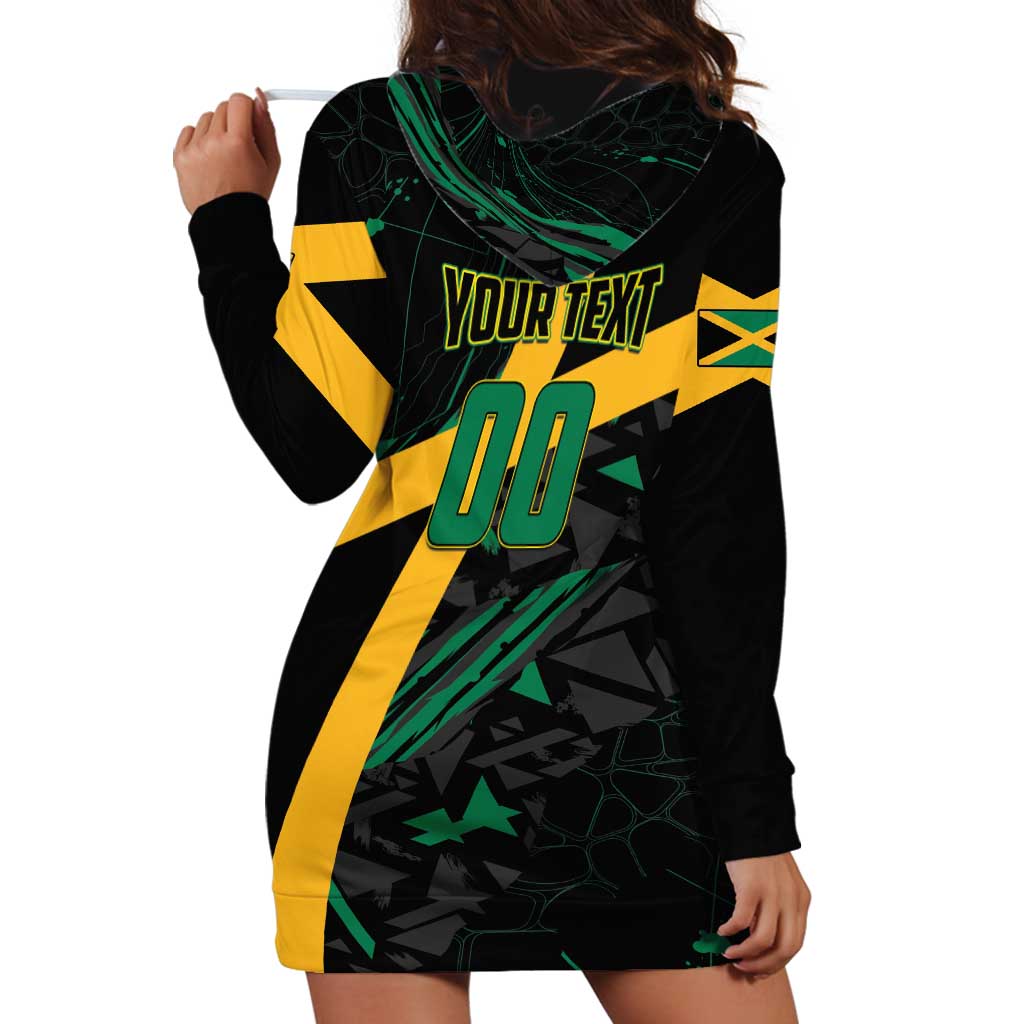 Custom Rugby Jamaica Crocs Hoodie Dress Cool Runnings on Grass - Wonder Print Shop