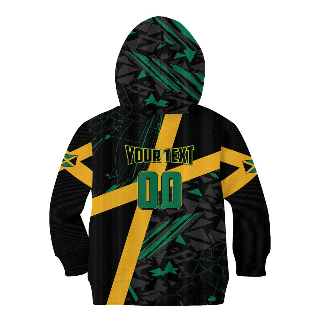 Custom Rugby Jamaica Crocs Kid Hoodie Cool Runnings on Grass - Wonder Print Shop