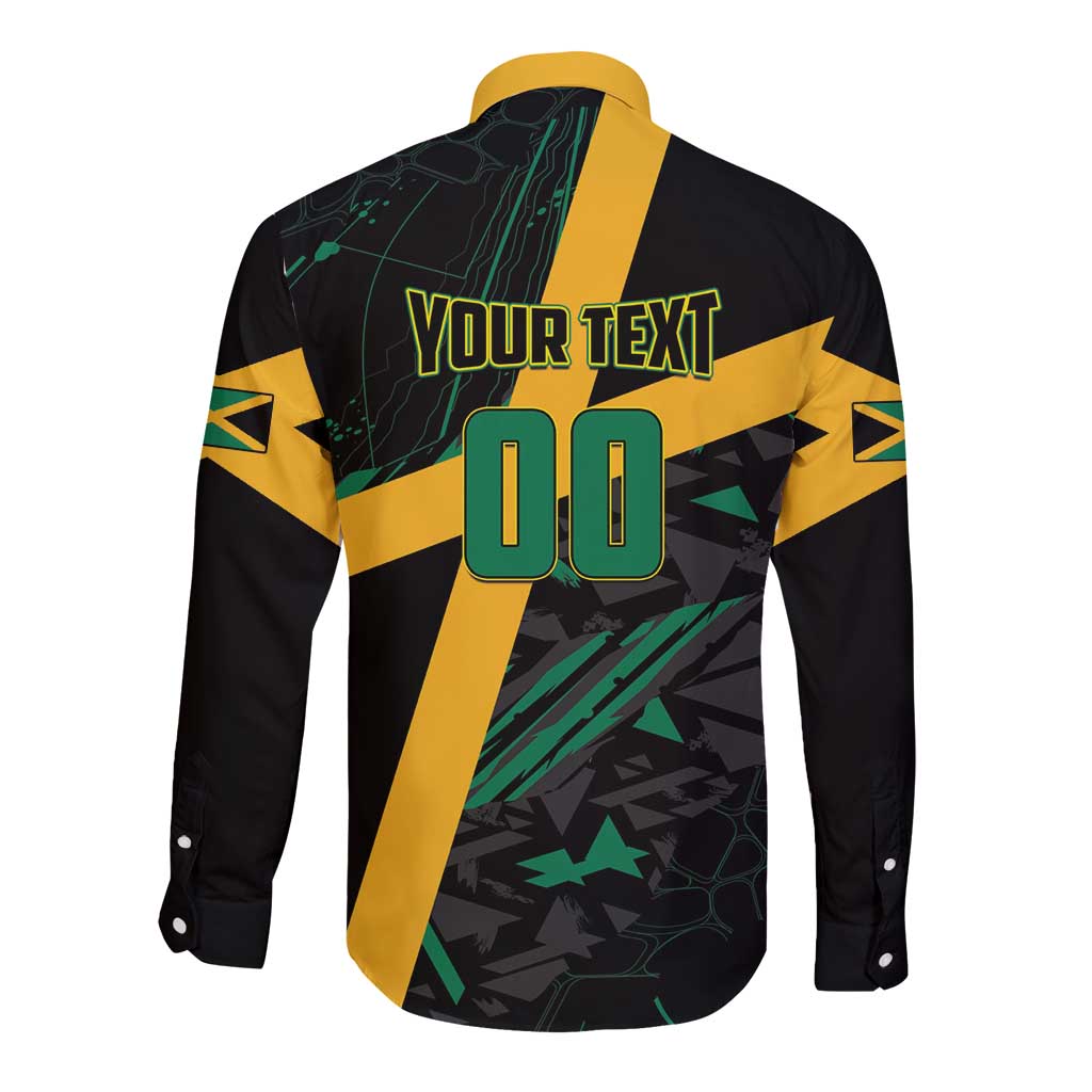 Custom Rugby Jamaica Crocs Long Sleeve Button Shirt Cool Runnings on Grass - Wonder Print Shop