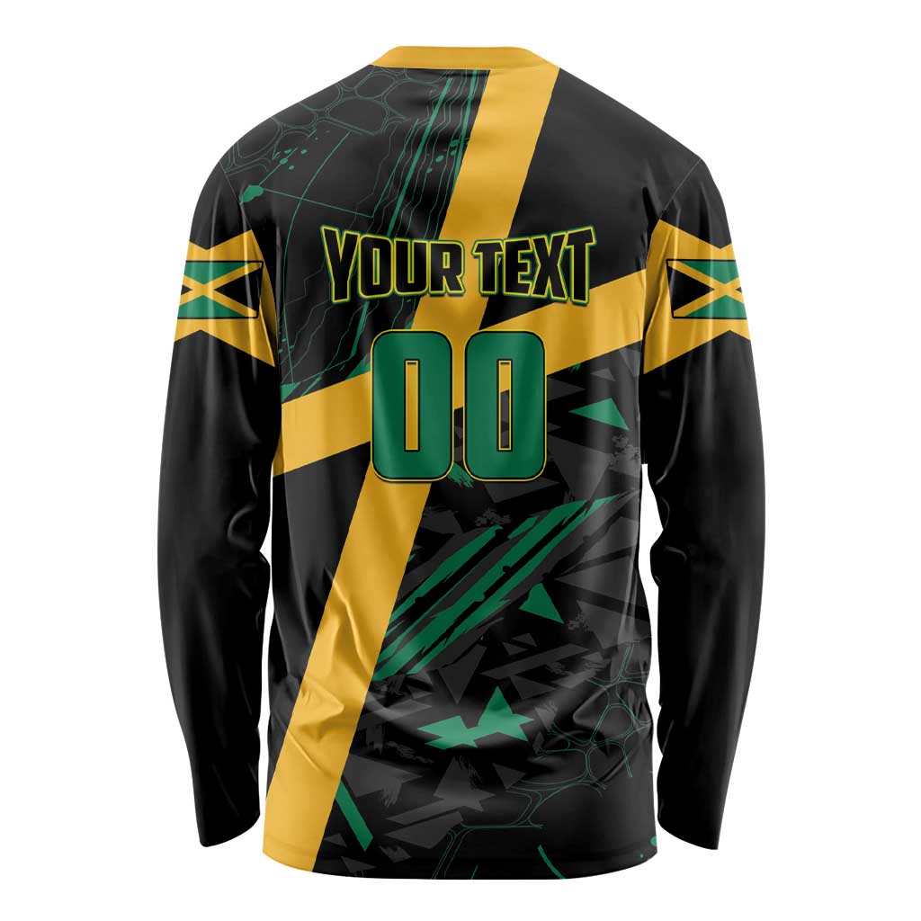 Custom Rugby Jamaica Crocs Long Sleeve Shirt Cool Runnings on Grass - Wonder Print Shop