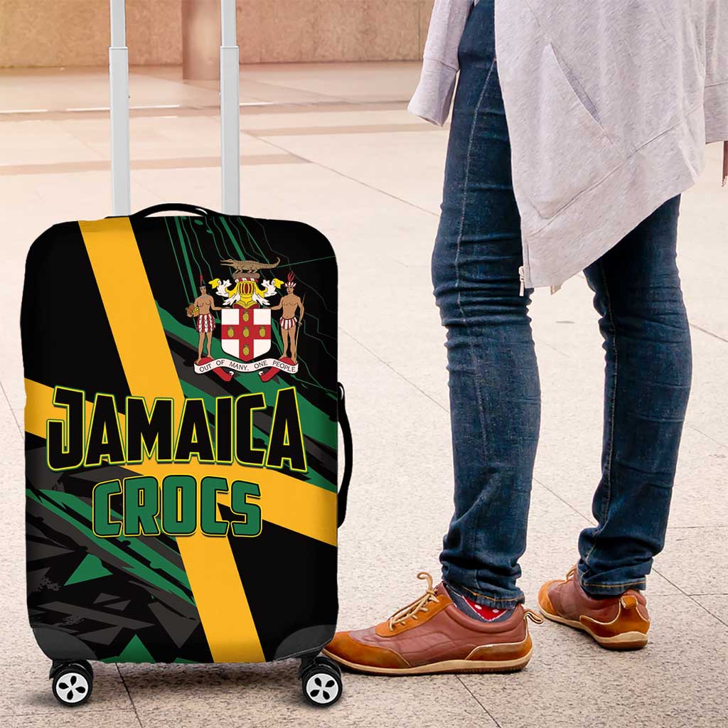 Rugby Jamaica Crocs Luggage Cover Cool Runnings on Grass - Wonder Print Shop