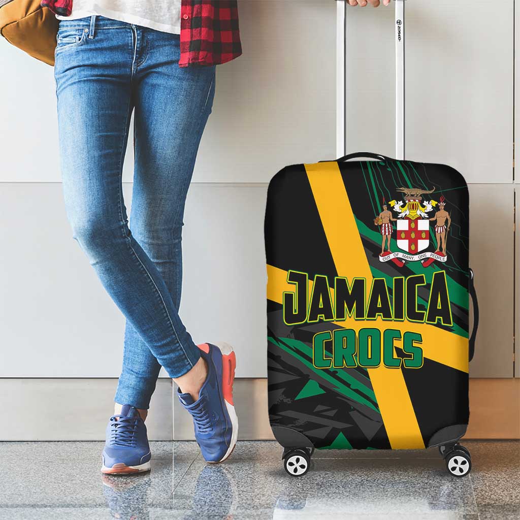Rugby Jamaica Crocs Luggage Cover Cool Runnings on Grass - Wonder Print Shop