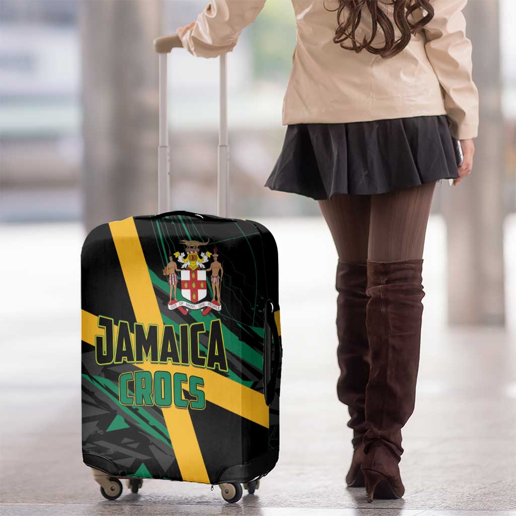 Rugby Jamaica Crocs Luggage Cover Cool Runnings on Grass - Wonder Print Shop