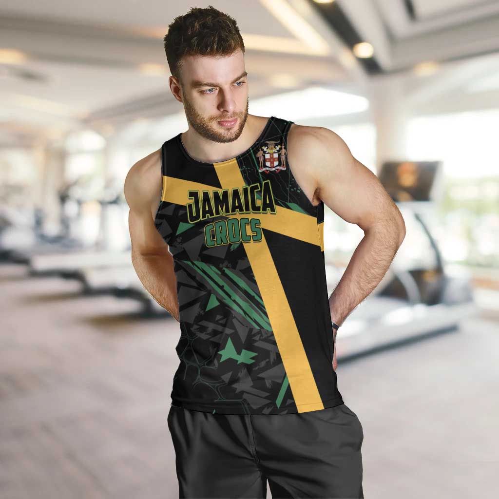 Custom Rugby Jamaica Crocs Men Tank Top Cool Runnings on Grass - Wonder Print Shop