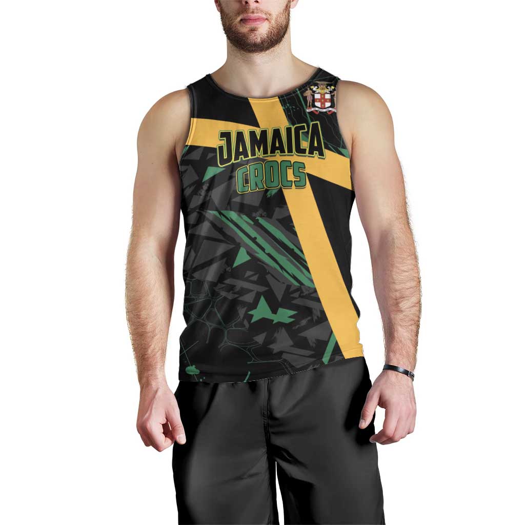 Custom Rugby Jamaica Crocs Men Tank Top Cool Runnings on Grass - Wonder Print Shop