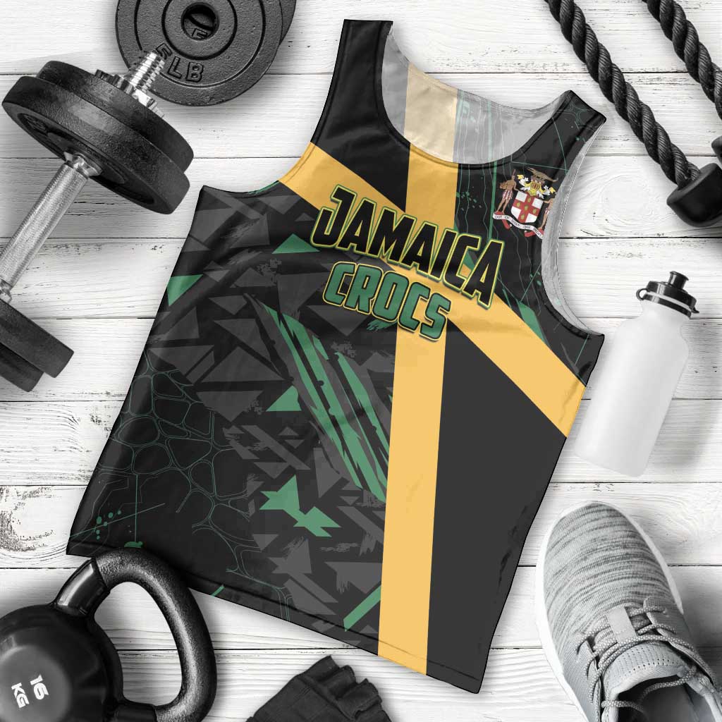 Custom Rugby Jamaica Crocs Men Tank Top Cool Runnings on Grass - Wonder Print Shop