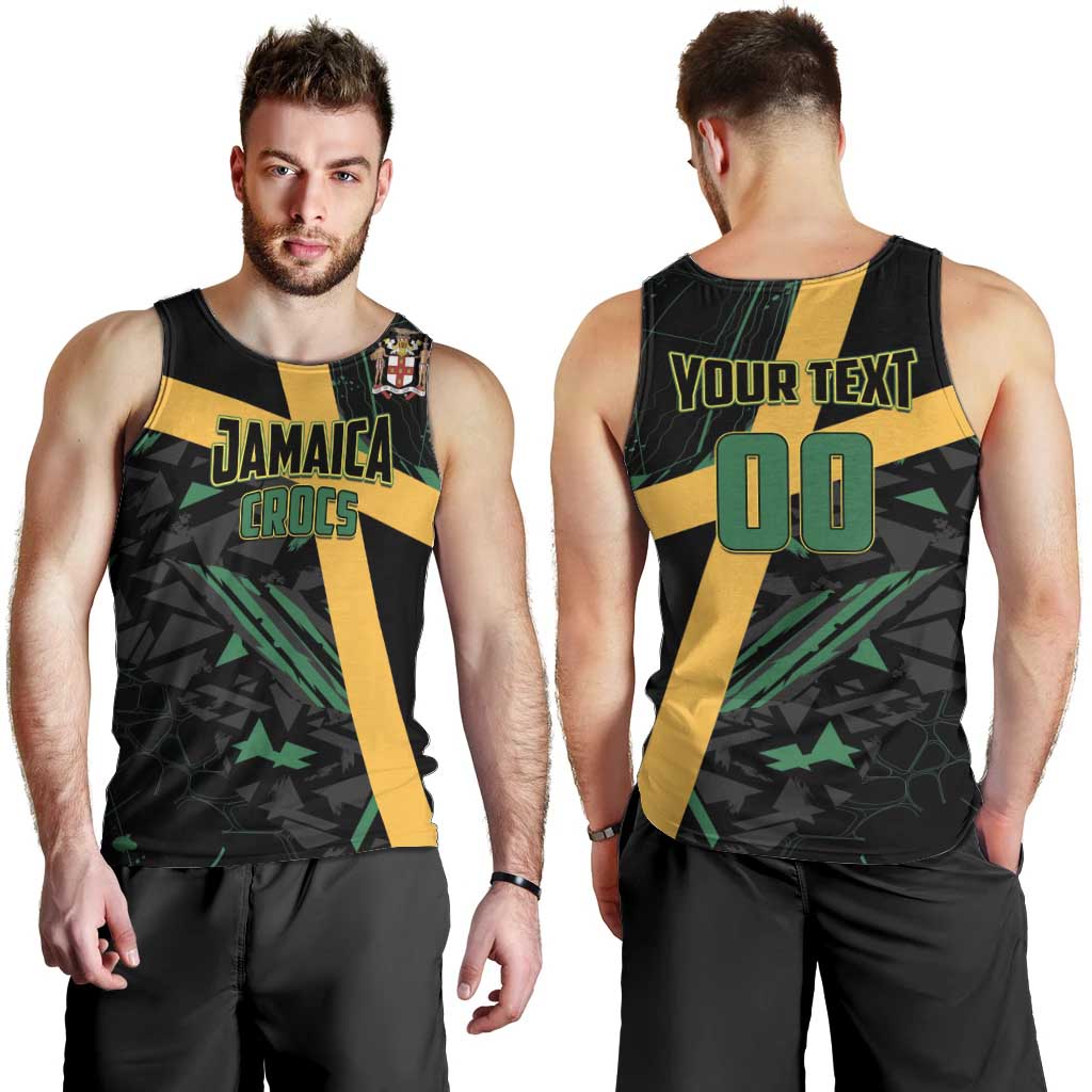 Custom Rugby Jamaica Crocs Men Tank Top Cool Runnings on Grass - Wonder Print Shop