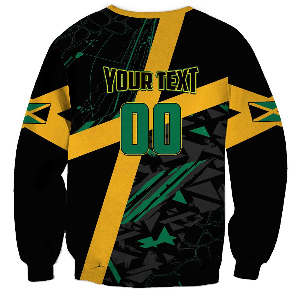 Custom Rugby Jamaica Crocs Sweatshirt Cool Runnings on Grass - Wonder Print Shop