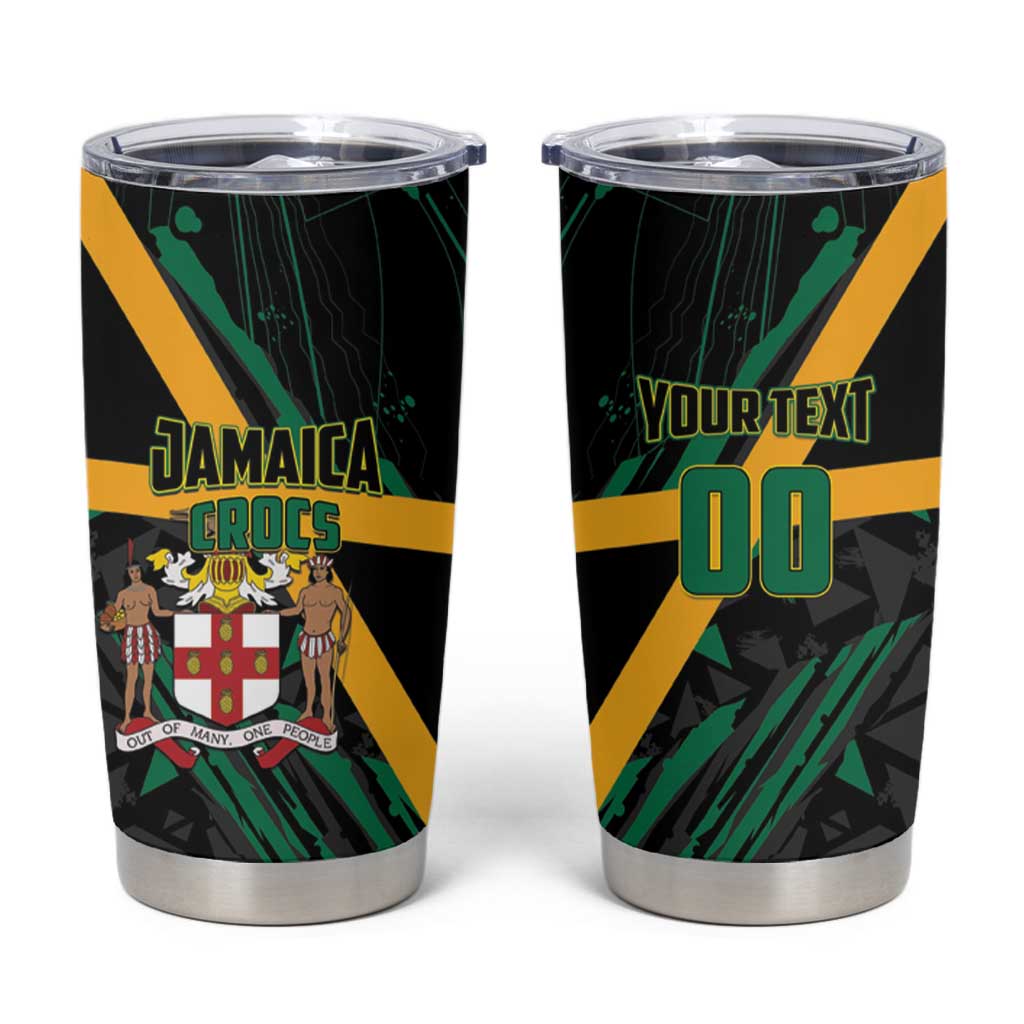 Custom Rugby Jamaica Crocs Tumbler Cup Cool Runnings on Grass - Wonder Print Shop