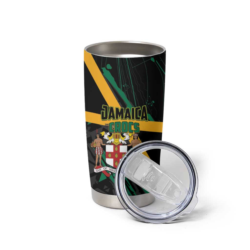 Custom Rugby Jamaica Crocs Tumbler Cup Cool Runnings on Grass - Wonder Print Shop