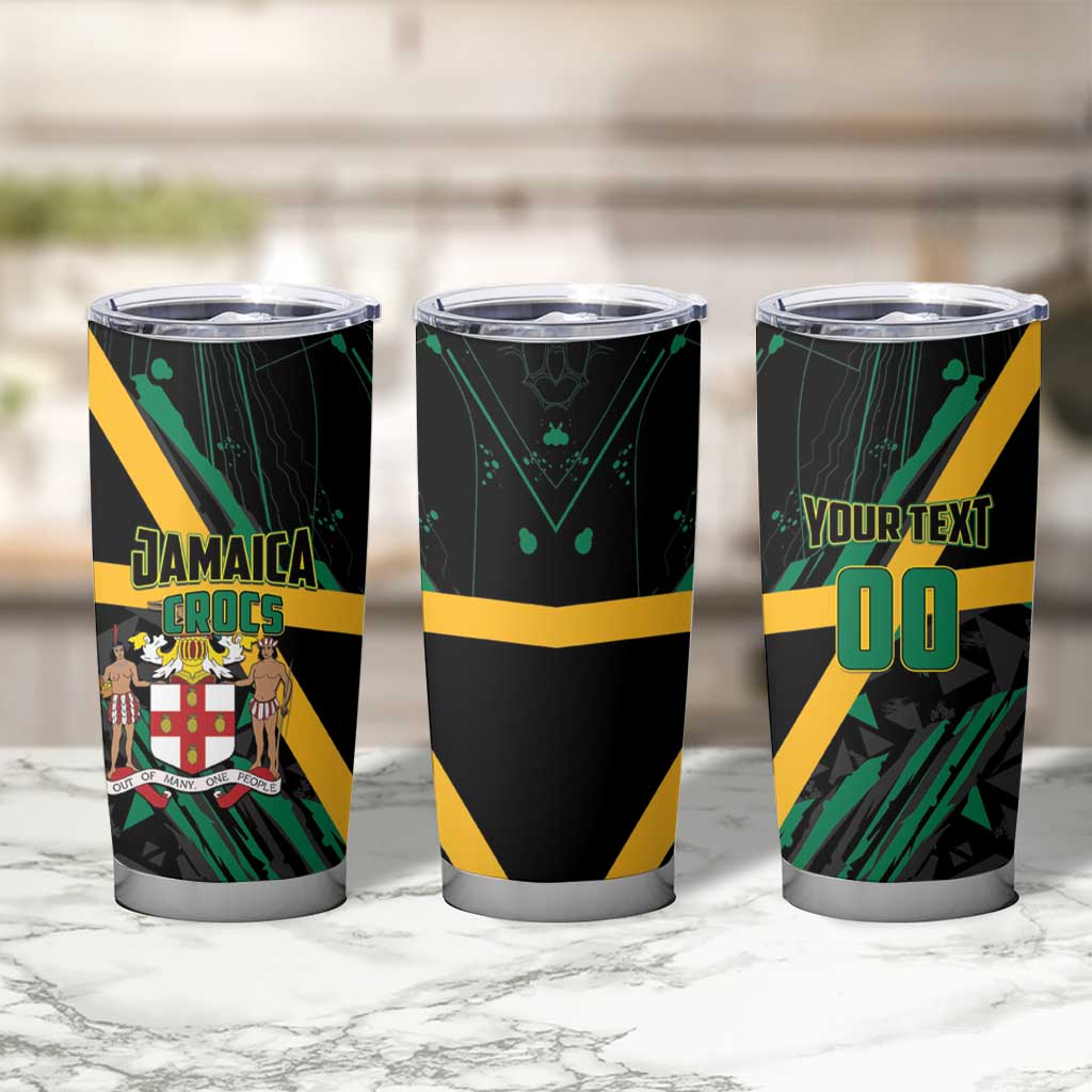 Custom Rugby Jamaica Crocs Tumbler Cup Cool Runnings on Grass - Wonder Print Shop