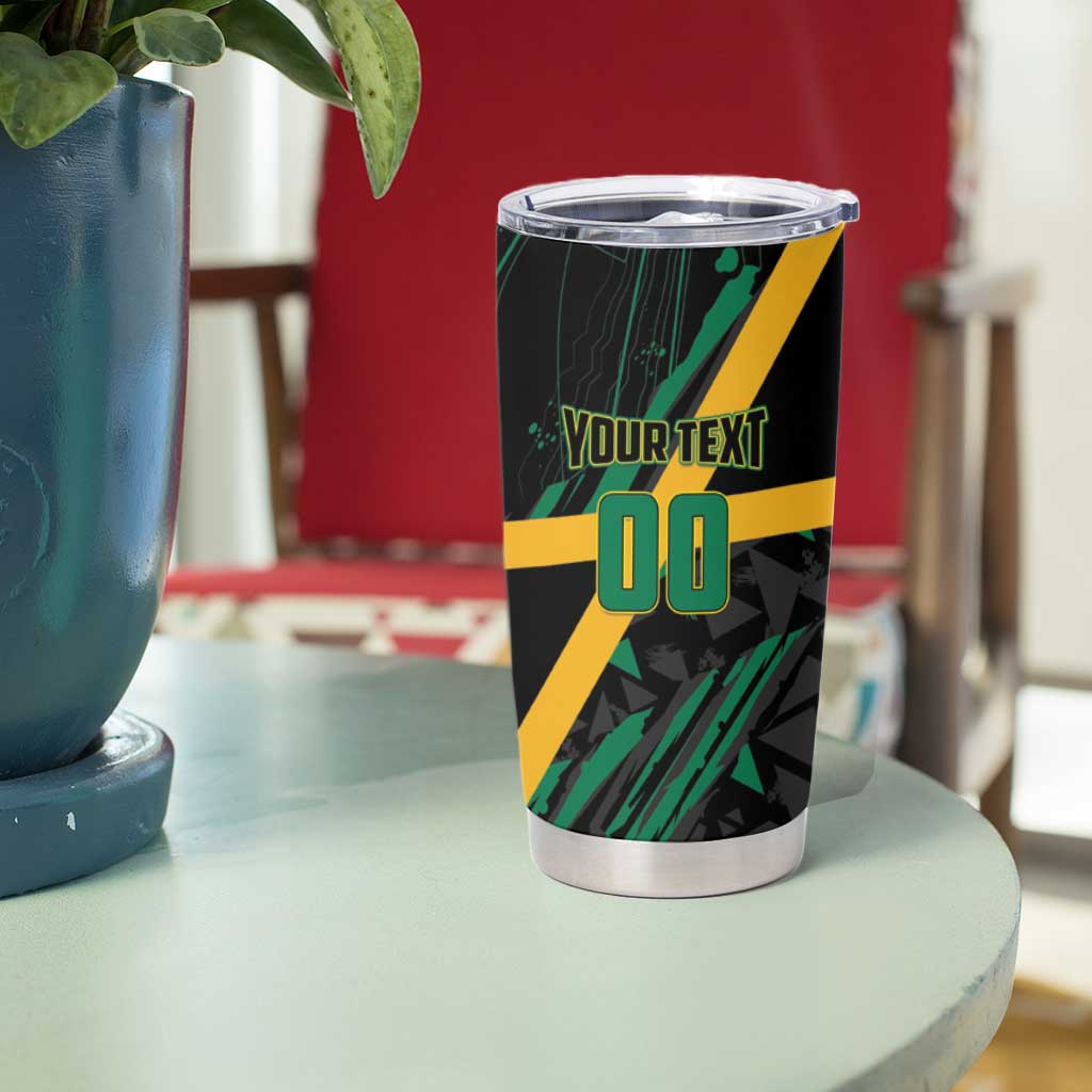 Custom Rugby Jamaica Crocs Tumbler Cup Cool Runnings on Grass - Wonder Print Shop