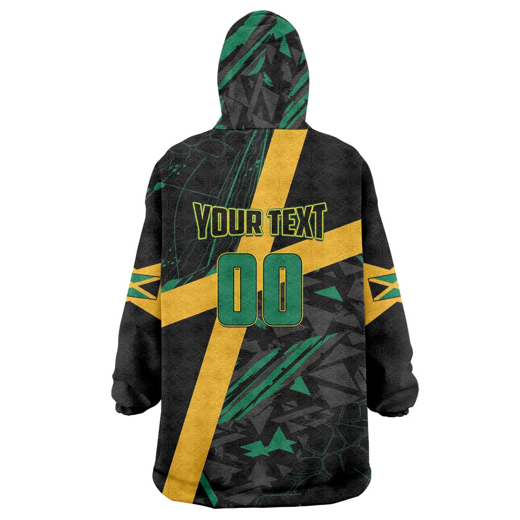 Custom Rugby Jamaica Crocs Wearable Blanket Hoodie Cool Runnings on Grass - Wonder Print Shop