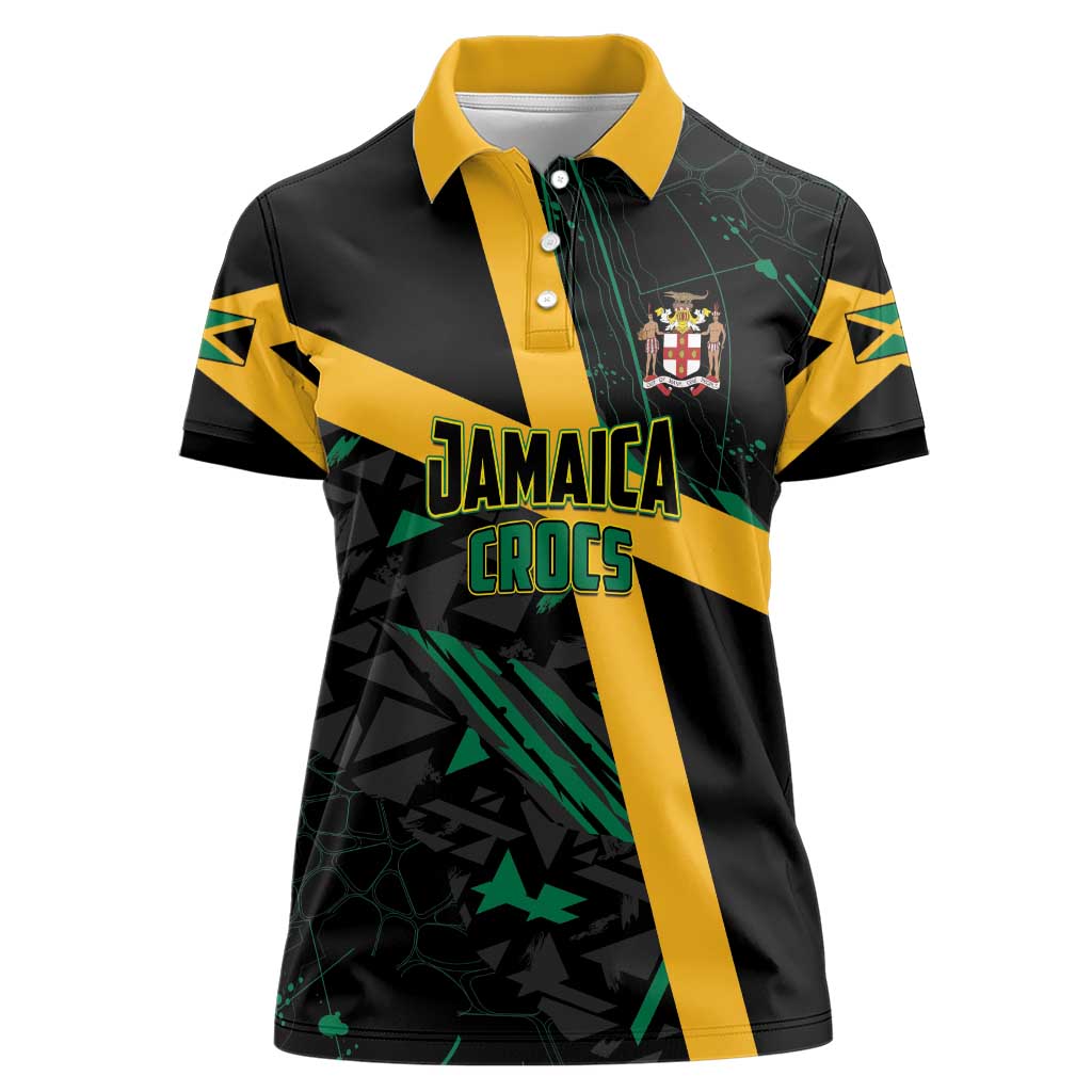 Custom Rugby Jamaica Crocs Women Polo Shirt Cool Runnings on Grass - Wonder Print Shop
