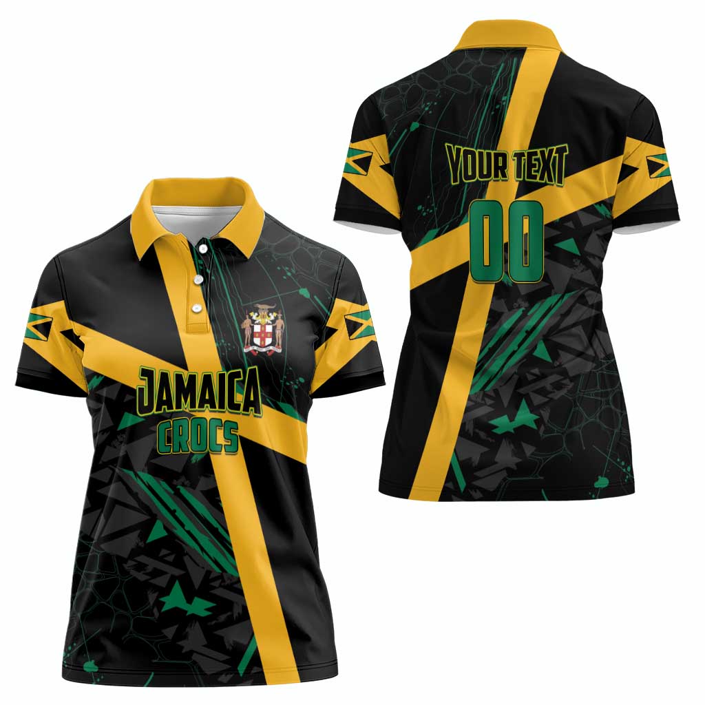 Custom Rugby Jamaica Crocs Women Polo Shirt Cool Runnings on Grass - Wonder Print Shop