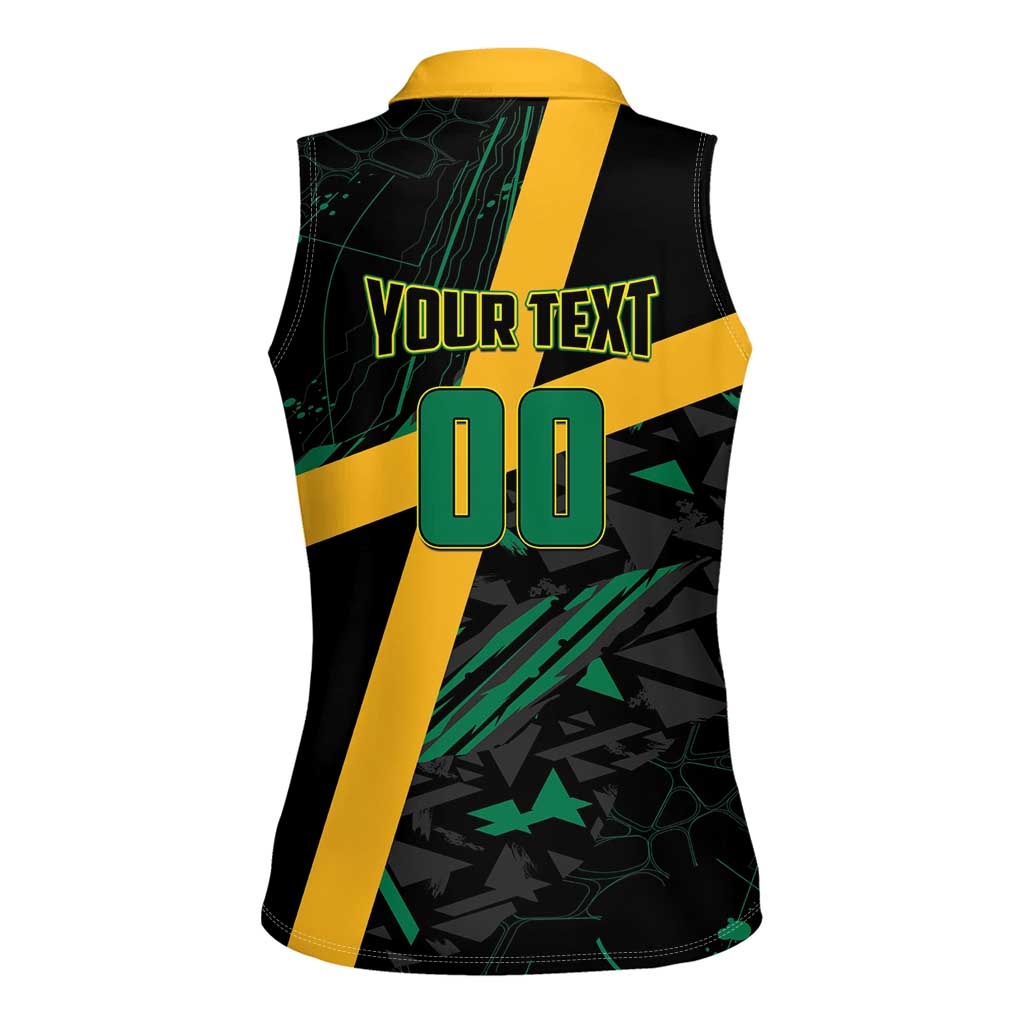 Custom Rugby Jamaica Crocs Women Sleeveless Polo Shirt Cool Runnings on Grass - Wonder Print Shop