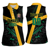 Custom Rugby Jamaica Crocs Women Sleeveless Polo Shirt Cool Runnings on Grass - Wonder Print Shop