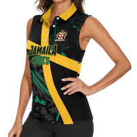 Custom Rugby Jamaica Crocs Women Sleeveless Polo Shirt Cool Runnings on Grass - Wonder Print Shop