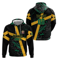 Custom Rugby Jamaica Crocs Zip Hoodie Cool Runnings on Grass - Wonder Print Shop