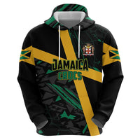 Custom Rugby Jamaica Crocs Zip Hoodie Cool Runnings on Grass - Wonder Print Shop