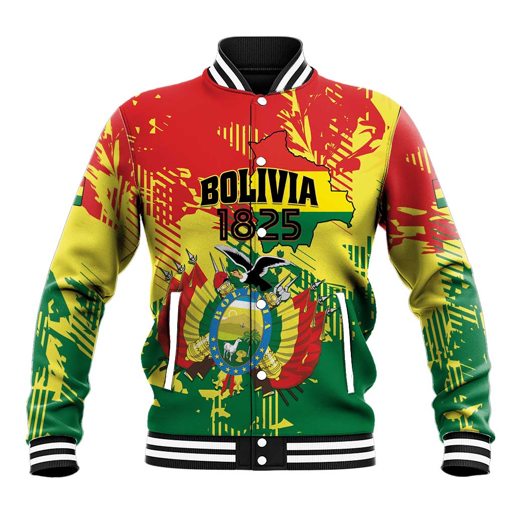 Personalized Bolivia 1825 Baseball Jacket Coat Of Arms Flag Colors - Wonder Print Shop