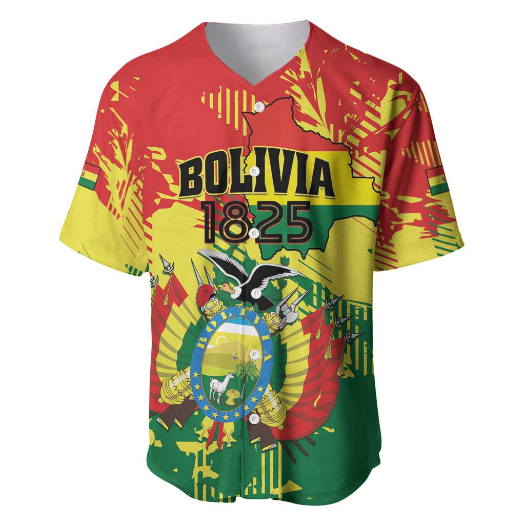 Personalized Bolivia 1825 Baseball Jersey Coat Of Arms Flag Colors - Wonder Print Shop